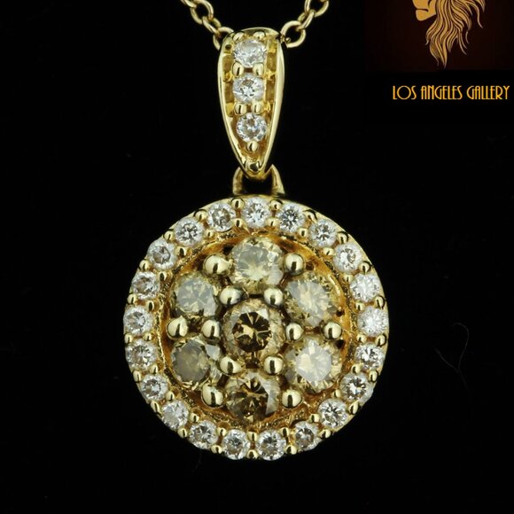 $3450 / NEW / Levian 0.5 CWT Chocolate & Nude Diamond Necklace / 14K Gold - Picture 7 of 9